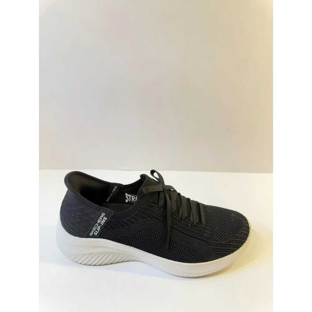 Skechers Womens Hands Free Slip Ins Ultra Flex Black Sneakers US 5